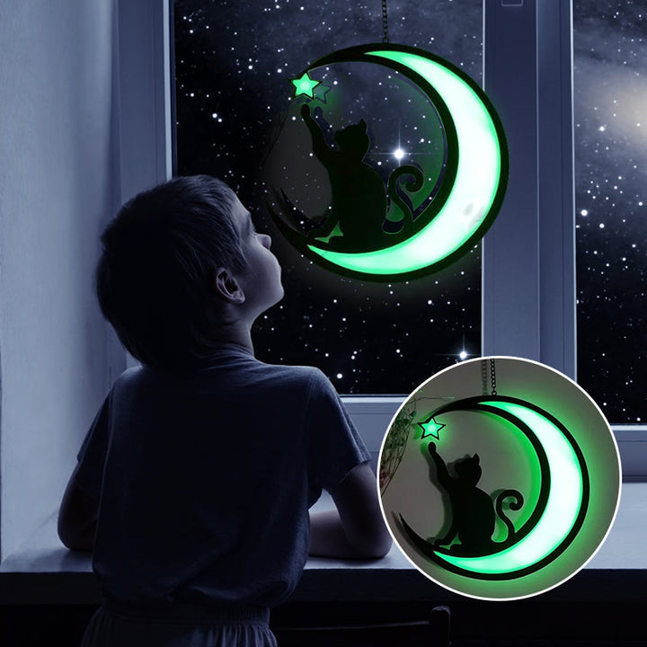 Skanto | Moon Cat Dekorasjon Anheng laget av Akryl