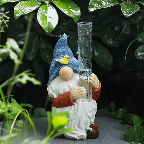 Skanto | Gnomisk Hage Statue med Harpiks Regnmåler