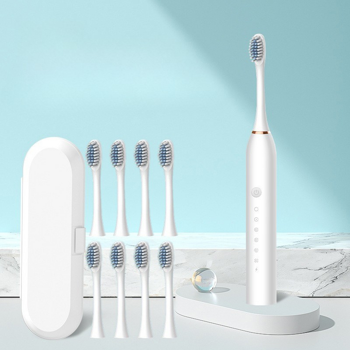 Skanto | GlowSmile Sonic Tannbørste – Oppladbar med 5 Moduser og 8 Børstehoder