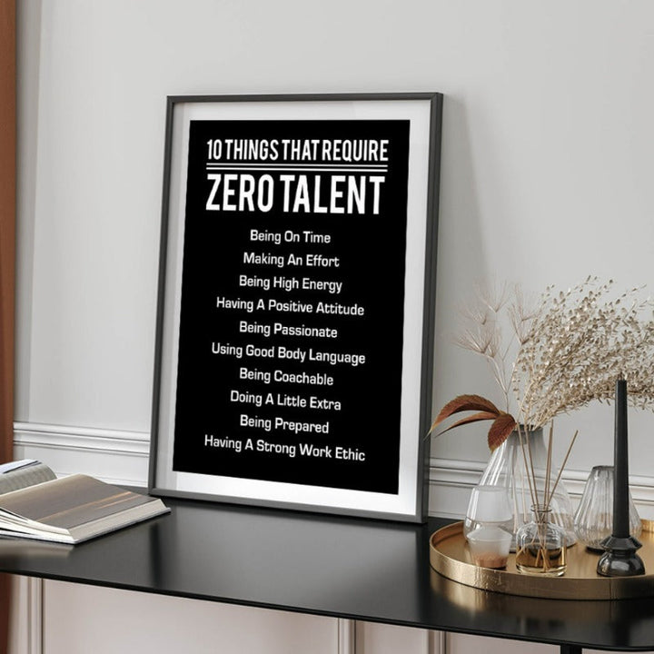 10 Ting som Krever Null Talent Plakater Lerret Maling Vegg | Skanto