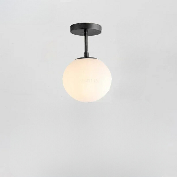 Skanto | Taklampe i nordisk stil laget av glass – Elegant hvit kule for ethvert rom