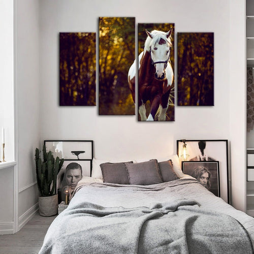 4 stk Courtly Overo hest - lerret veggkunst maling | Skanto