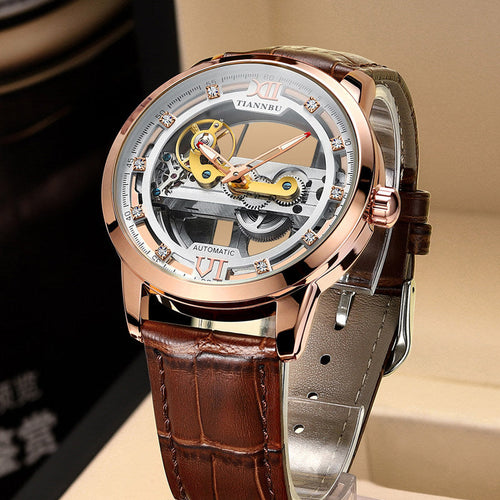 Skanto | Skeleton Tourbillon Ultra Tynn Automatisk Mekanisk Klokke