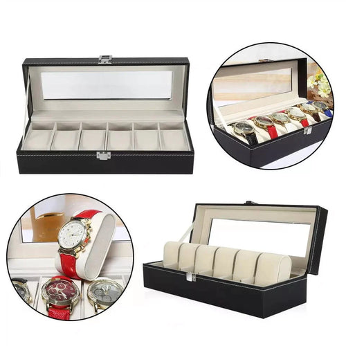 6 og 12 Slot Lær Klokke Organizer Skanto