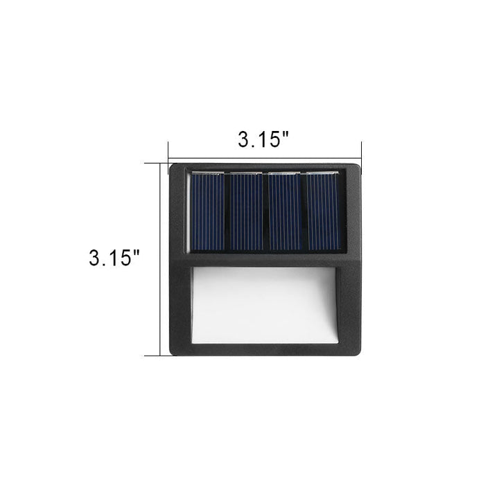 Utendørs solarmodul rund firkantet LED vanntett patio trappelys | Skanto