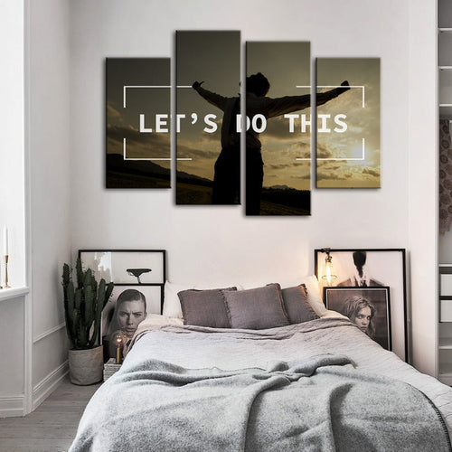 4 stk La oss gjøre det - lerret veggkunst maleri | Skanto
