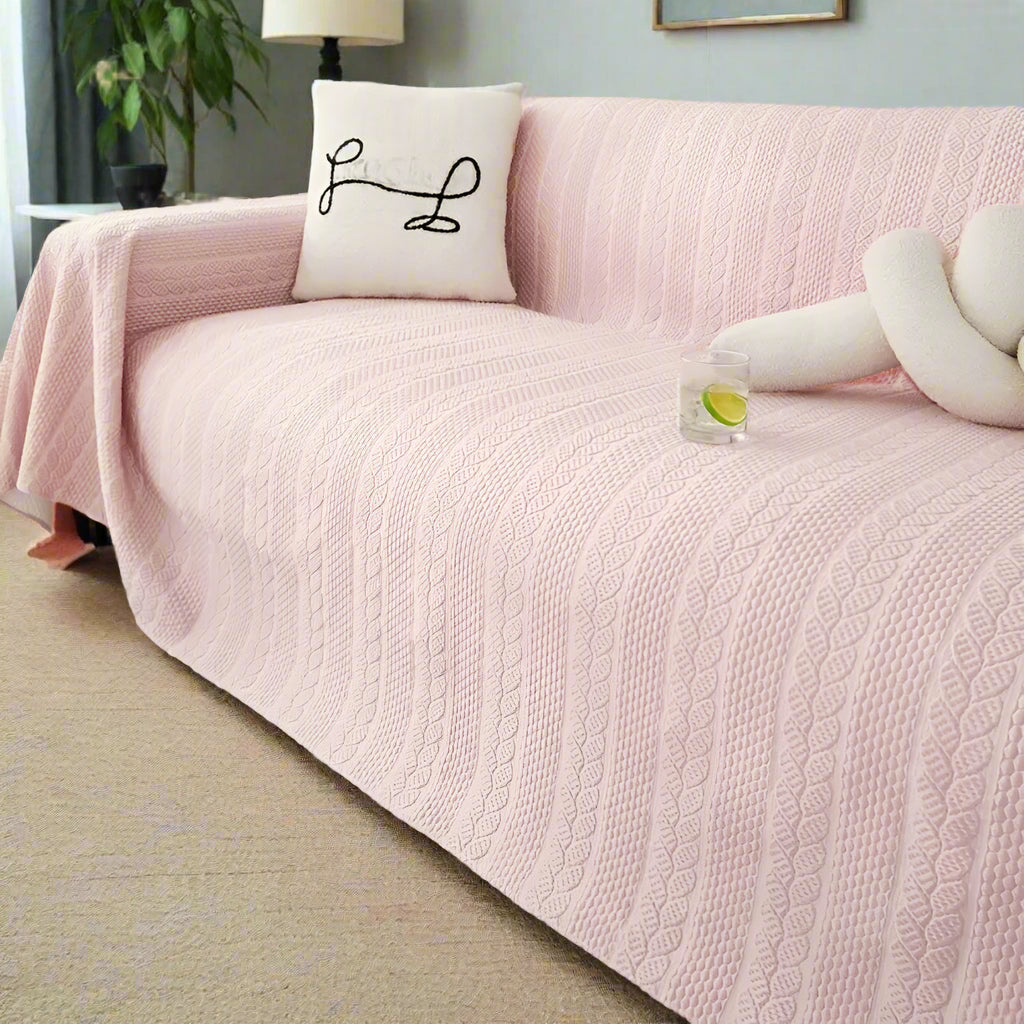 Skanto | Tranquil Plush Leaf Sofa Cover
