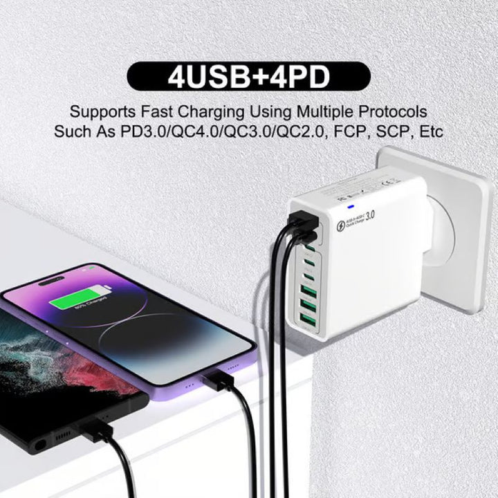 Skanto | 8 i 1 vanntett port USB hurtiglader