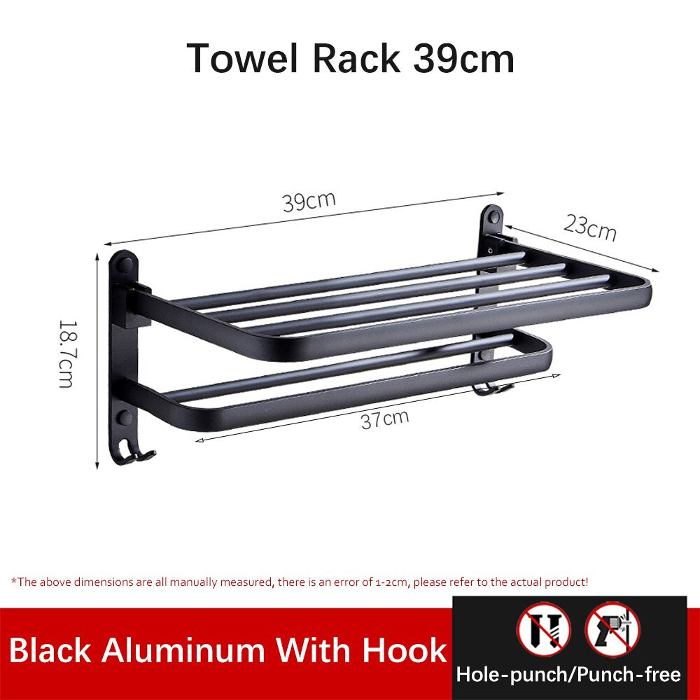 Skanto | Enkel Organizer Bad Aluminium Sammenleggbar Håndklestativ
