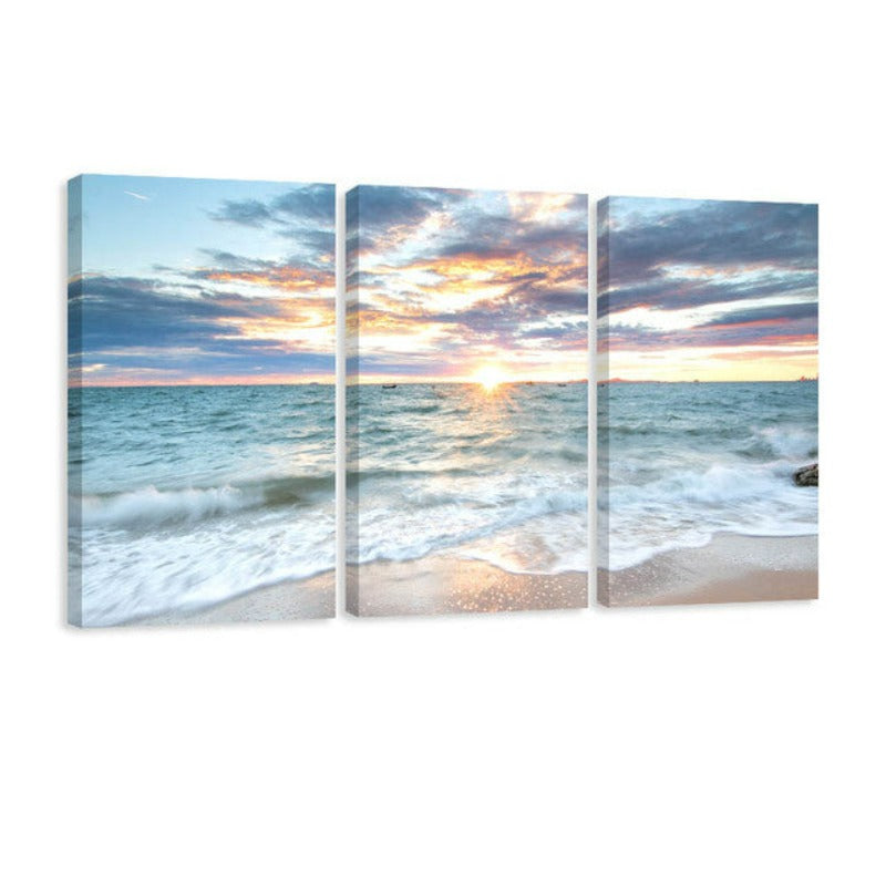 3Pcs Sunrise Beach Landscape Posters Lerret | Skanto