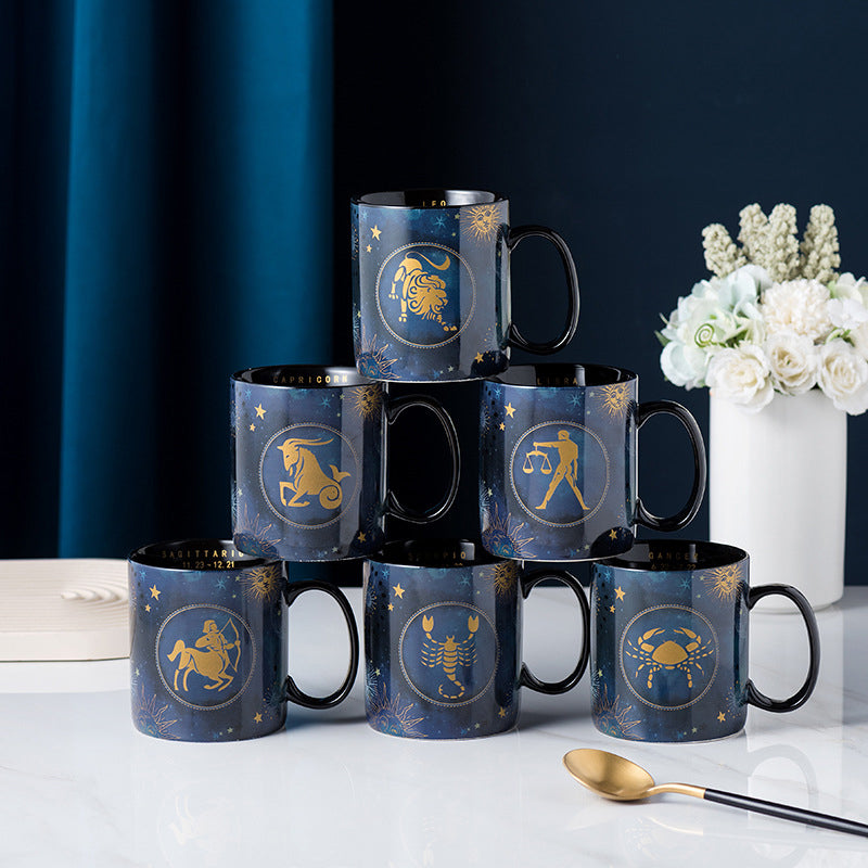 12 Konstellasjoner Krus Kobalt Blå Keramikk Kaffe Krus | Skanto