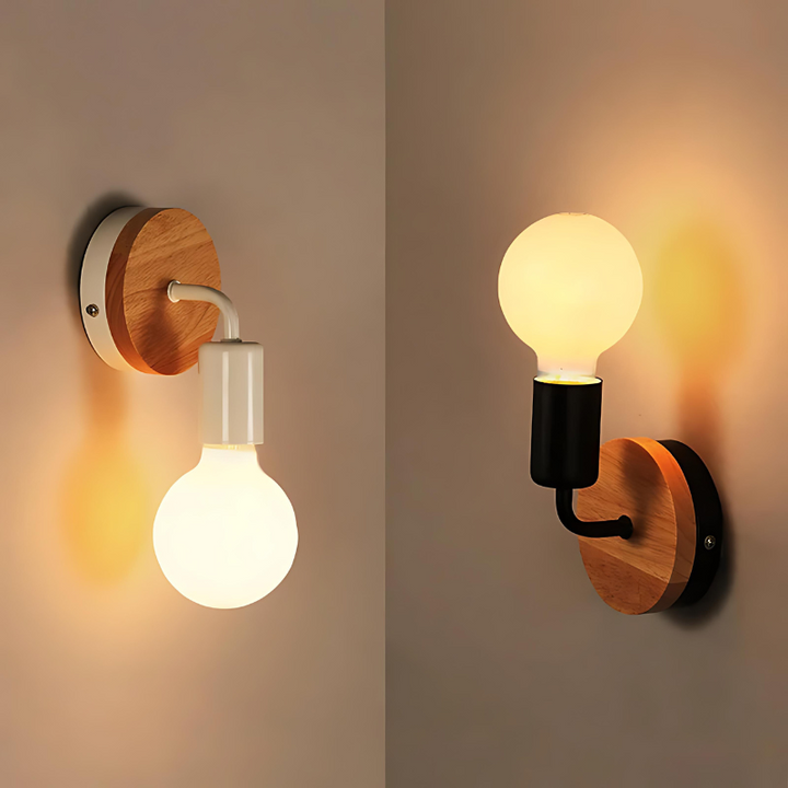 LumiEra - Elegant vegglampe laget av jern og tre i nordisk stil | Skanto
