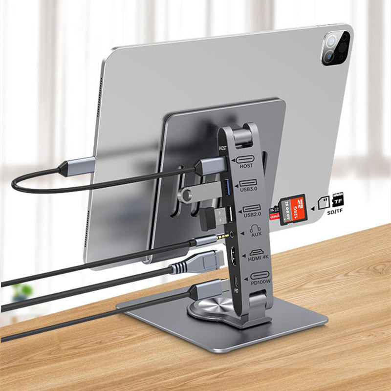 Skanto | 8-Port Hub Utvidelse Sammenleggbar Justerbar Aluminiumlegering Stativ