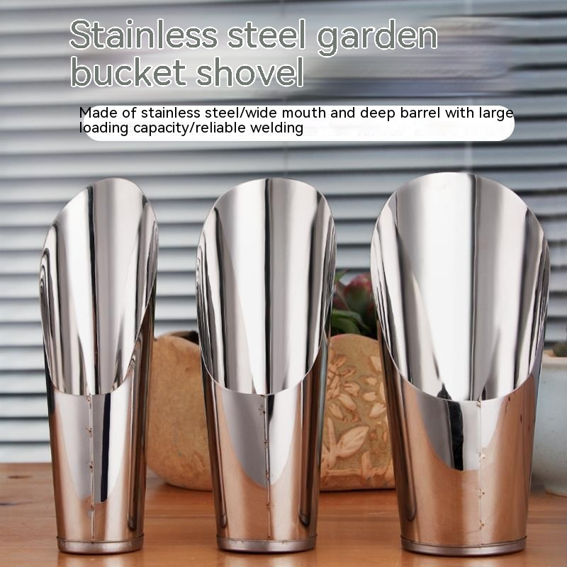 Skanto | Rustfritt Stål Scoop for Pottemuld – Robust Plantescoop for Hage og Balkong