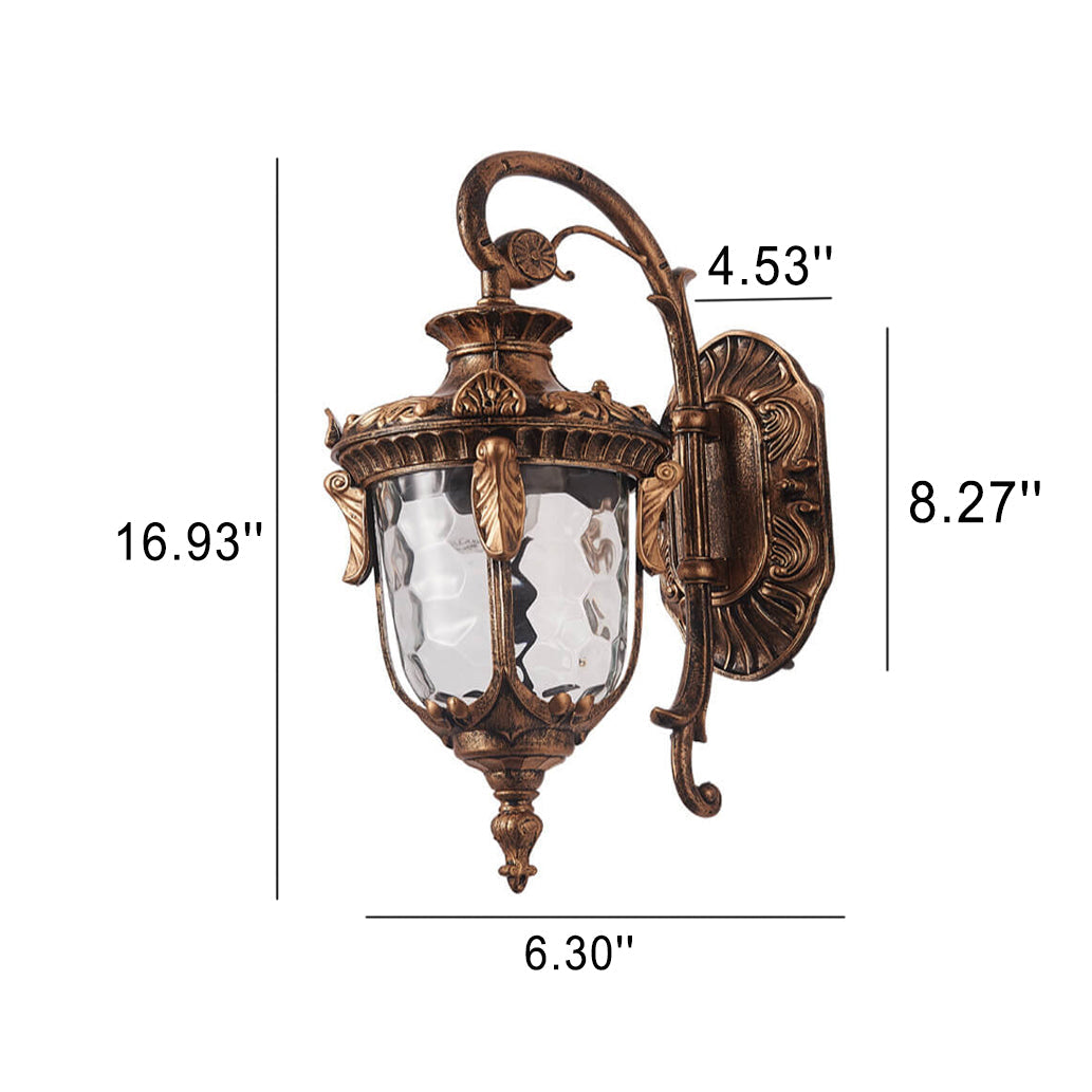 Europeisk Deluxe Lantern Utendørs Vanntett 1-Lys Vegglampe | Skanto