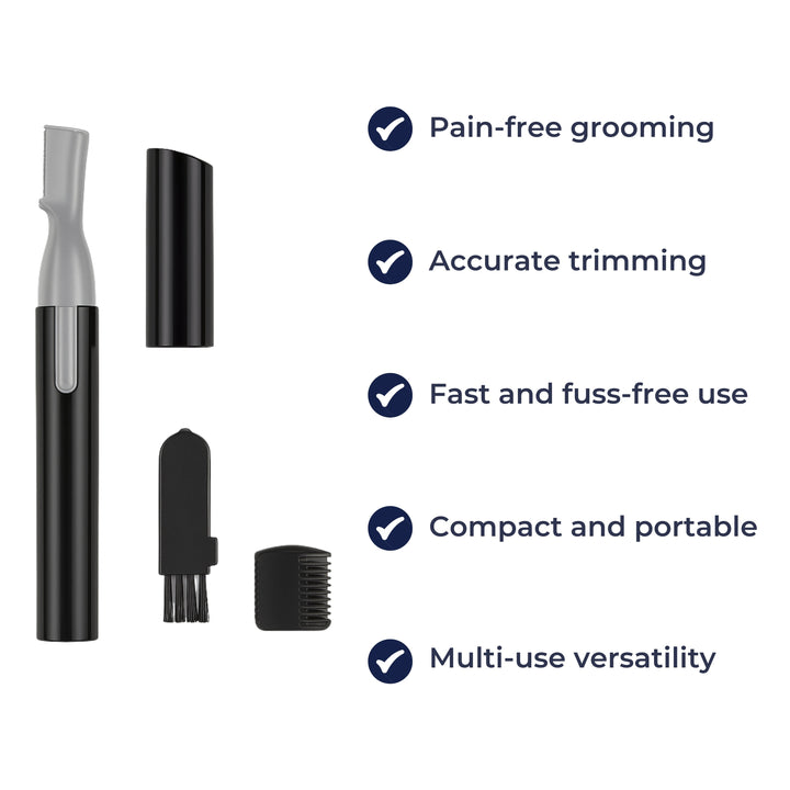 Painless Precision – Rustfritt Stål Mini Ansikts Barbermaskin – For Følsom Hud & På-farten Pleie Skanto