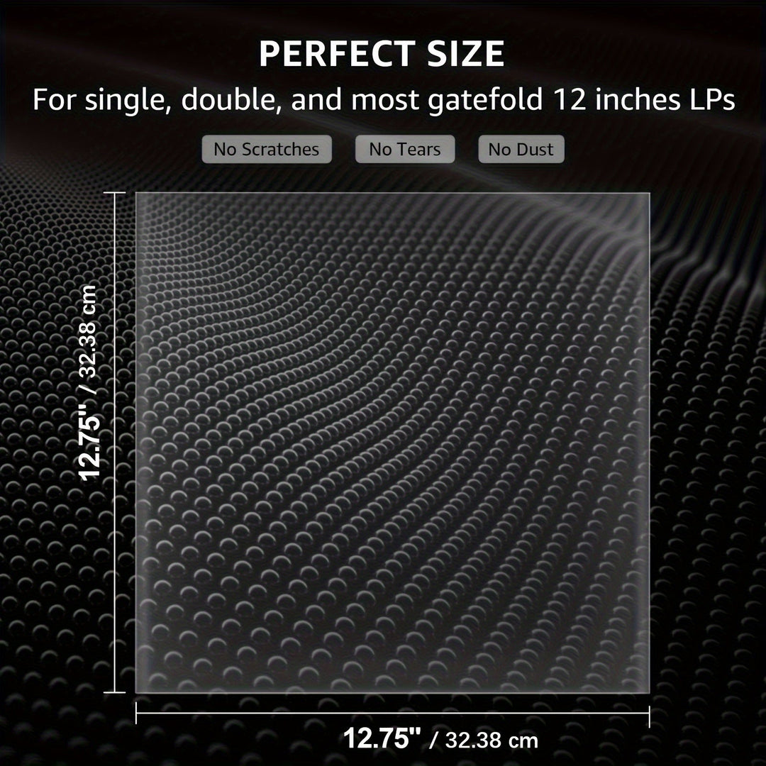 Skanto | Premium Gjennomsiktig Vinylbeskyttelse - 12,75" LP og Gatefold-beskyttelse, slitesterk 3mil tykkelse - Ideell for gaveinnpakning