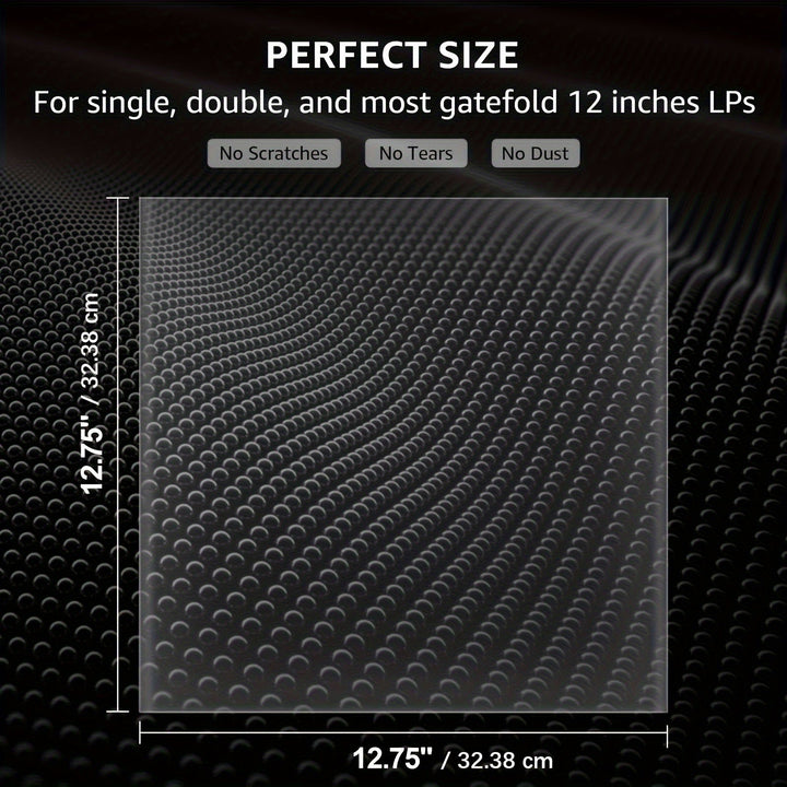 Skanto | Premium Gjennomsiktig Vinylbeskyttelse - 12,75" LP og Gatefold-beskyttelse, slitesterk 3mil tykkelse - Ideell for gaveinnpakning