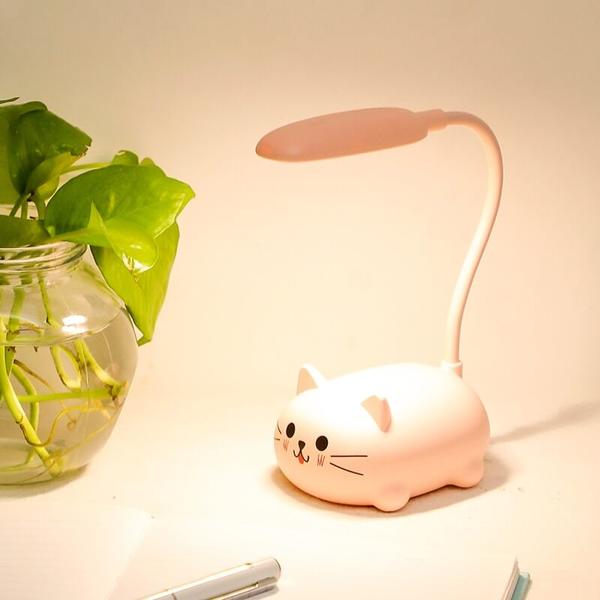 Mini Cartoon Cat LED Øyevern Lese Lampe USB Oppladbar Skrivepult Lampe | Skanto