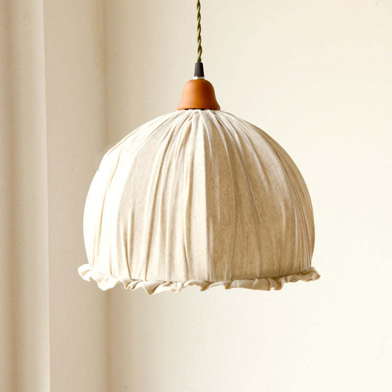 EcoLume - Minimalistisk skandinavisk LED Pendellampe Beige Tørkle, Justerbar for Stue og Spisestue | Skanto