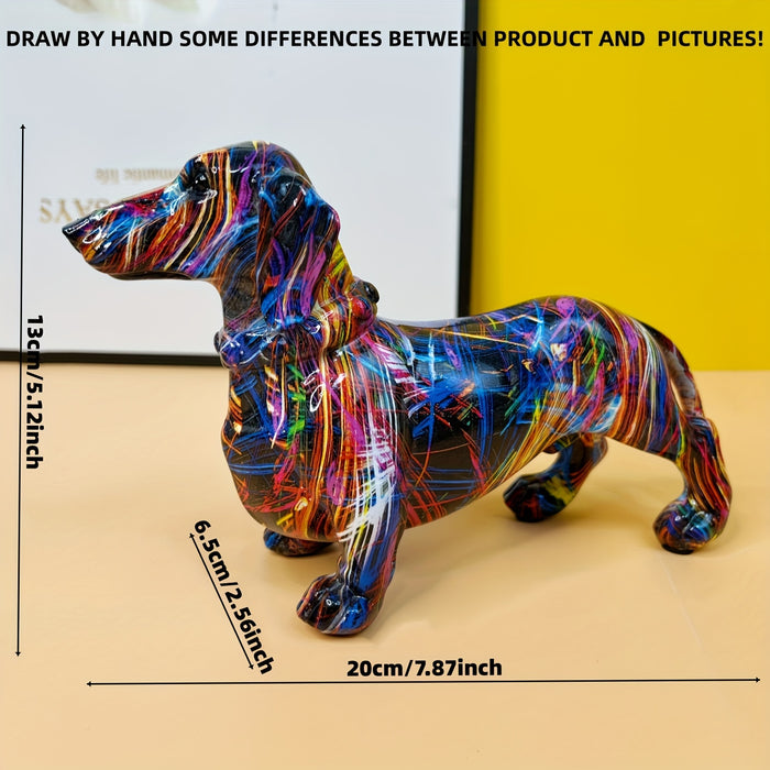 Skanto | Dachshund Delight – Fargerik Dachshund-skulptur for en Lekfull Atmosfære i Hjemmet
