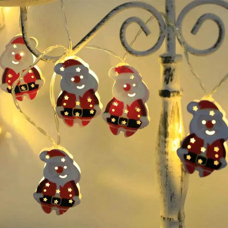 Skanto | Jule LED Lysstreng Julenisse Elg Snømann Xmas Ornament Lys Juledekorasjoner Nyttår Navidad Gave