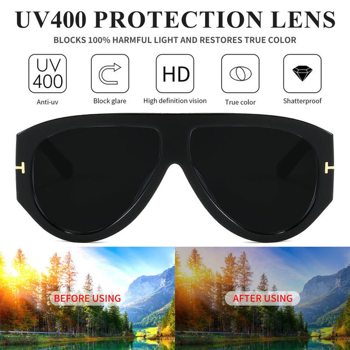 Oversized UV400 Aviator Solbriller Skanto