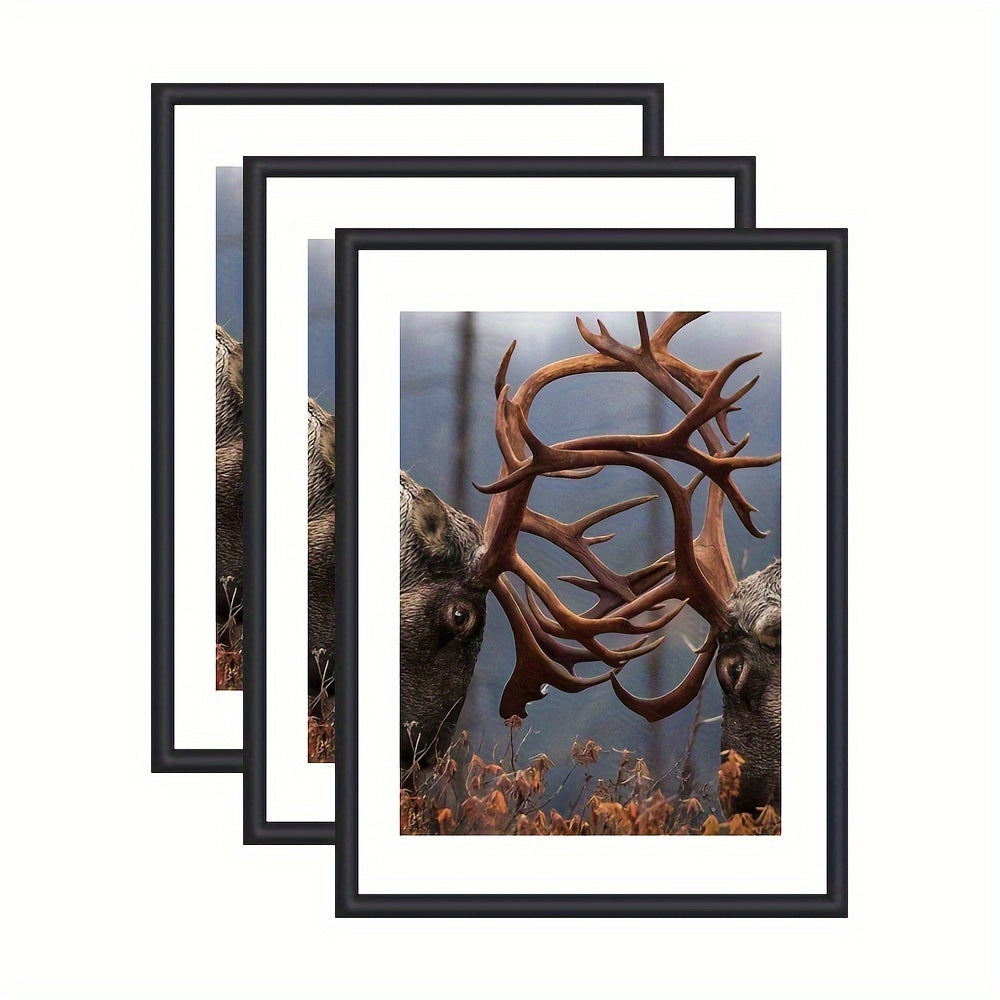GalleryFrame – Sett med 3 svarte bilde rammer for vegger og bord Skanto