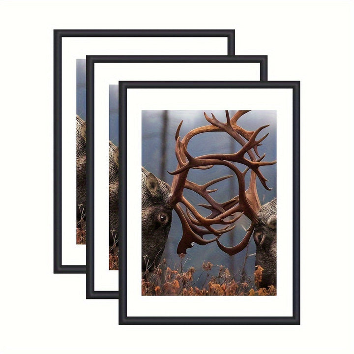 GalleryFrame – Sett med 3 svarte bilde rammer for vegger og bord Skanto