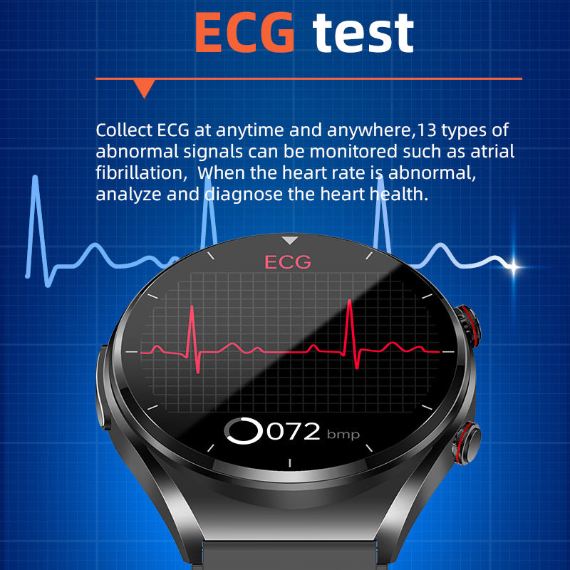 Skanto | One-Click Blodsukker | Blod Glukose Blodtrykk EKG | EKG HRV Hjertefrekvensmonitor Helse Smartklokke