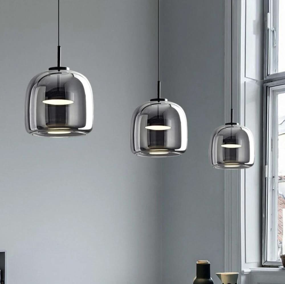 Skanto | Nordisk svart glasspendellampe med LED