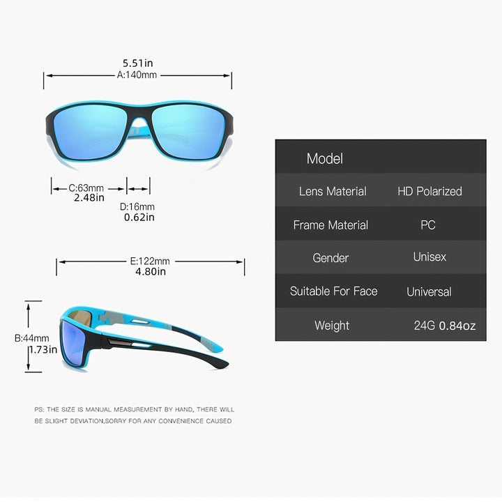 Sportssolbriller for menn – Polariserte med UV400 beskyttelse – VisionX Pro | Skanto