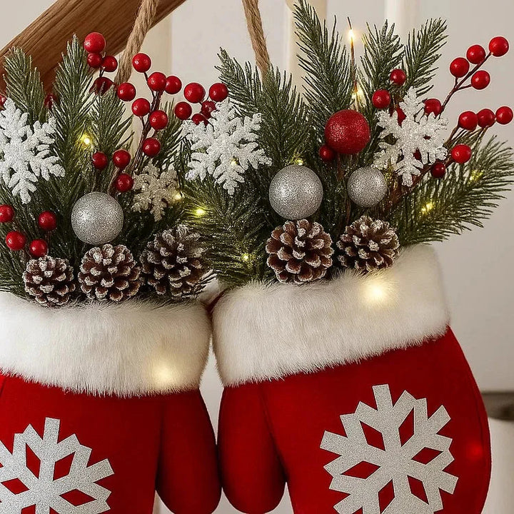 Skanto | Forbelyst julekrans i mittenform – 120 LED-lys med tidtakerfunktion