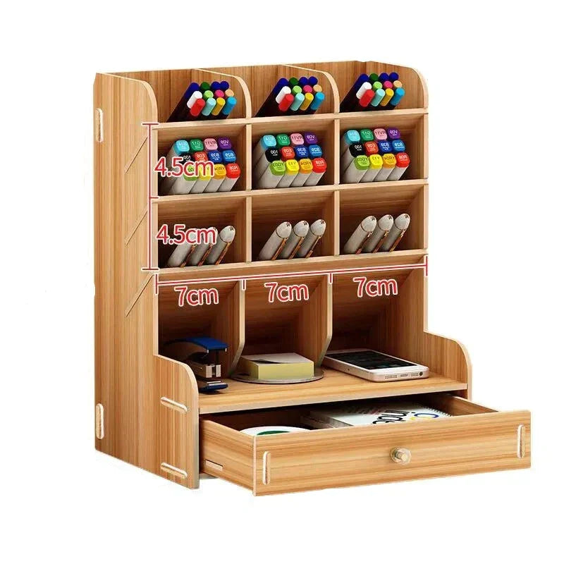 Skanto | PenBox | Skrivebord Organizer | Tre Blyantholder | Stilig og Effektiv Oppbevaringsløsning