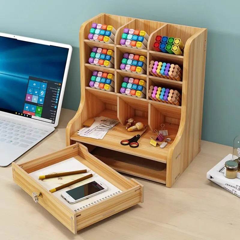 Skanto | PenBox | Skrivebord Organizer | Tre Blyantholder | Stilig og Effektiv Oppbevaringsløsning