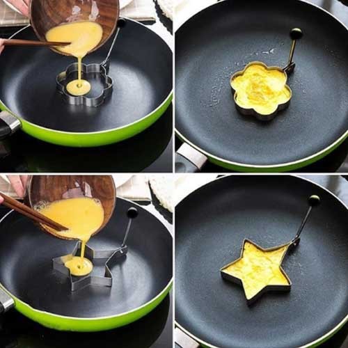 Eggformer i rustfritt stål 4 stk sett for kjøkken Skanto