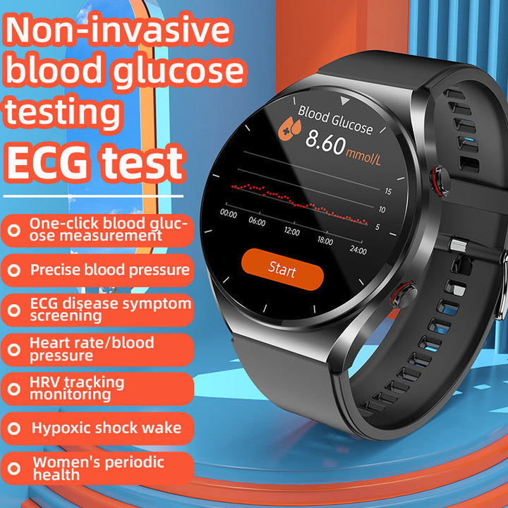 Skanto | One-Click Blodsukker | Blod Glukose Blodtrykk EKG | EKG HRV Hjertefrekvensmonitor Helse Smartklokke