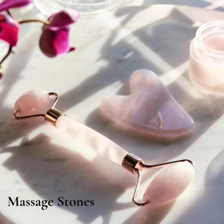 Jade Roller & Gua Sha, Ansiktsrulle, Ansikts skjønnhetsrulle hudpleieverktøy, Skanto