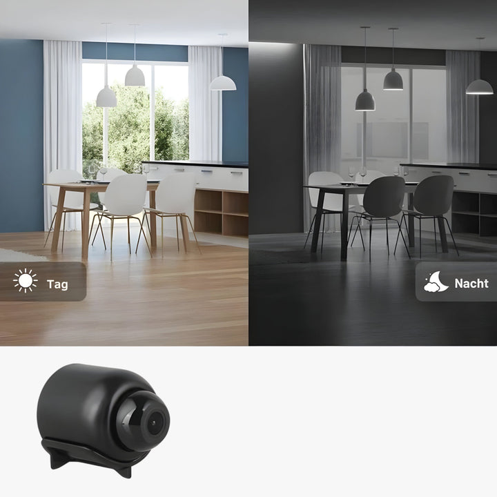 Uniko HD Mini Sikkerhetskamera – Trådløs 1080P Overvåkning med Nattlys og Bevegelsesdeteksjon | Skanto