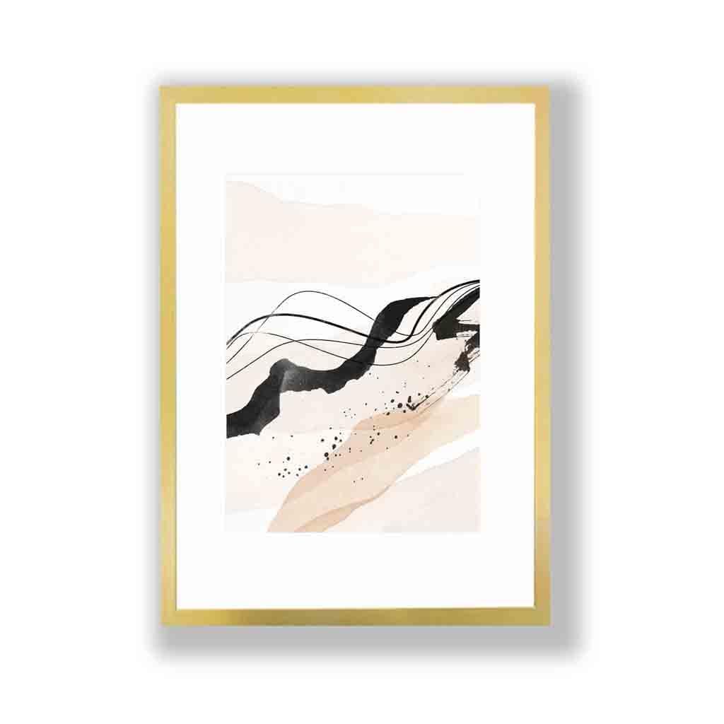 Abstrakt beige og svart landskap 01