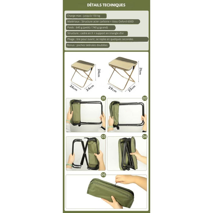 2-i-1-Stuhltasche – Ultraleichter, faltbar ryggsekk med integrert Sitz