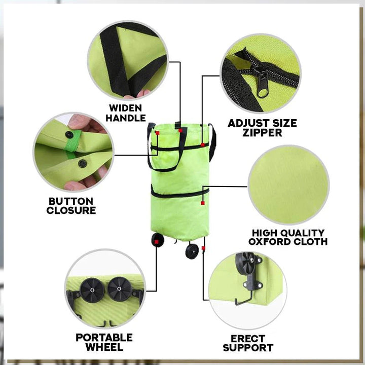 Skanto | 2-i-1 Konverterbar Handlepose med Hjul - CarryFlex