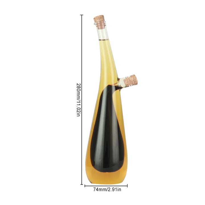 2 i 1 dobbel lag glass olivenolje flaske med stopper dobbel heller | Skanto