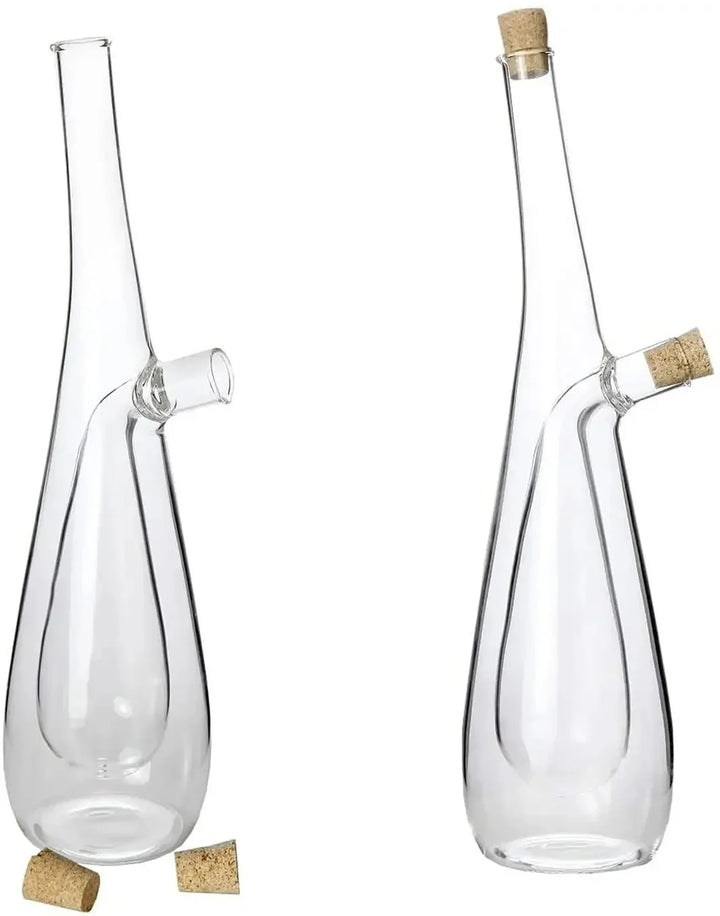 2 i 1 dobbel lag glass olivenolje flaske med stopper dobbel heller | Skanto
