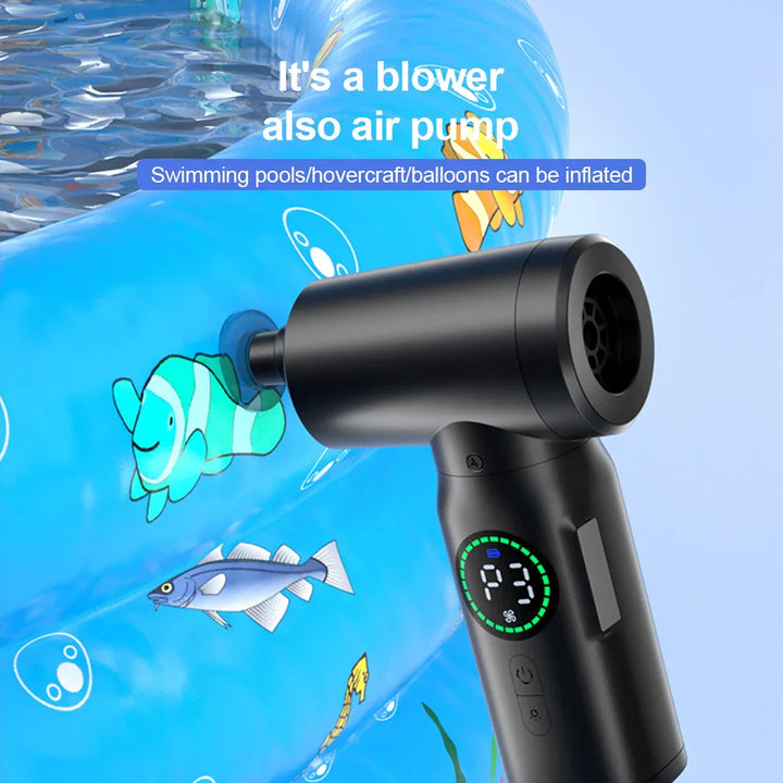 Skanto | 2-i-1 Bærbar Luftkompressor Vakuum og Blåser med LED Lys (7500mAh) - AirMaster