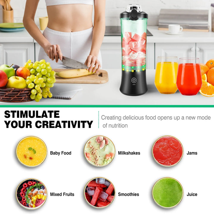 2 i 1 Bærbar Blender Elektrisk Juicer og Smoothie Mikser Mini Blender | Skanto