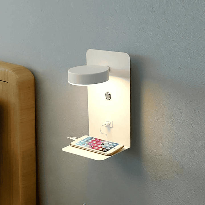 Skanto | Dimbar Multifunksjonell Led-Vegglampe Med Usb-Ladeport For Soverom