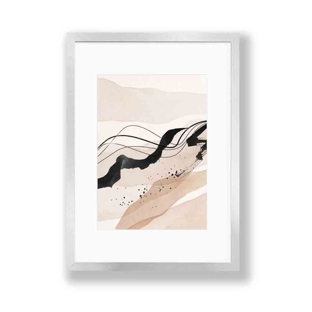 Abstrakt beige og svart landskap 01