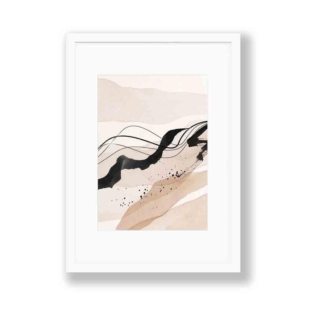 Abstrakt beige og svart landskap 01