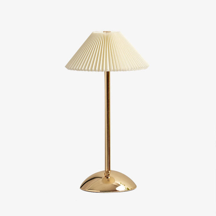 Skanto | Moderne skandinavisk oppladbar jernstoff cone plisserte LED bordlampe for nattbord